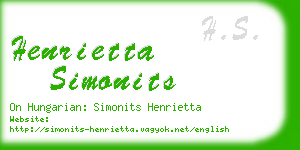 henrietta simonits business card